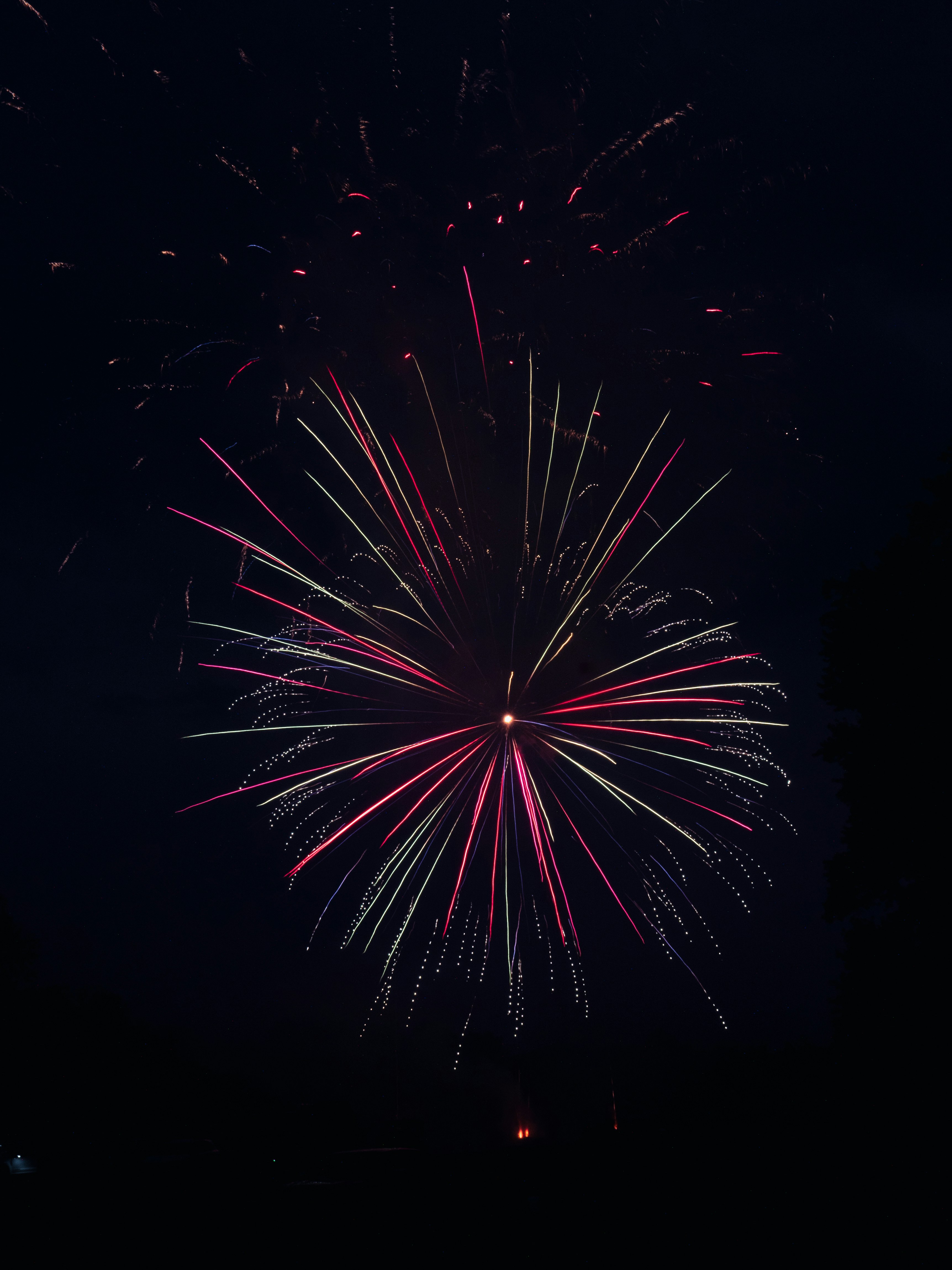 a red and black fireworks display