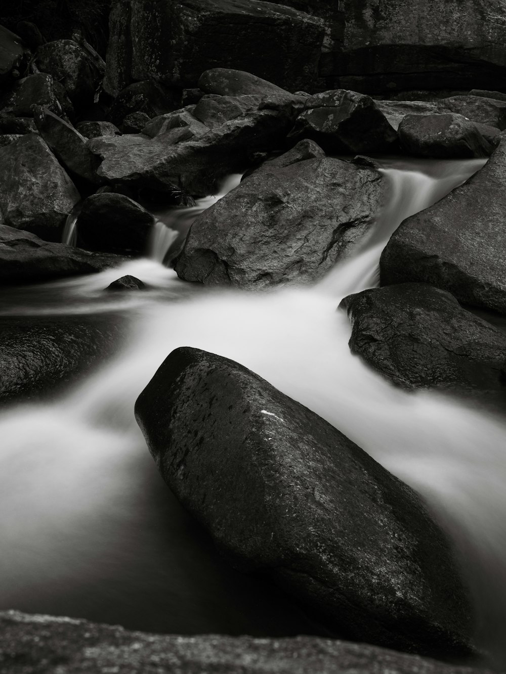 a stream of water flowing over rocks