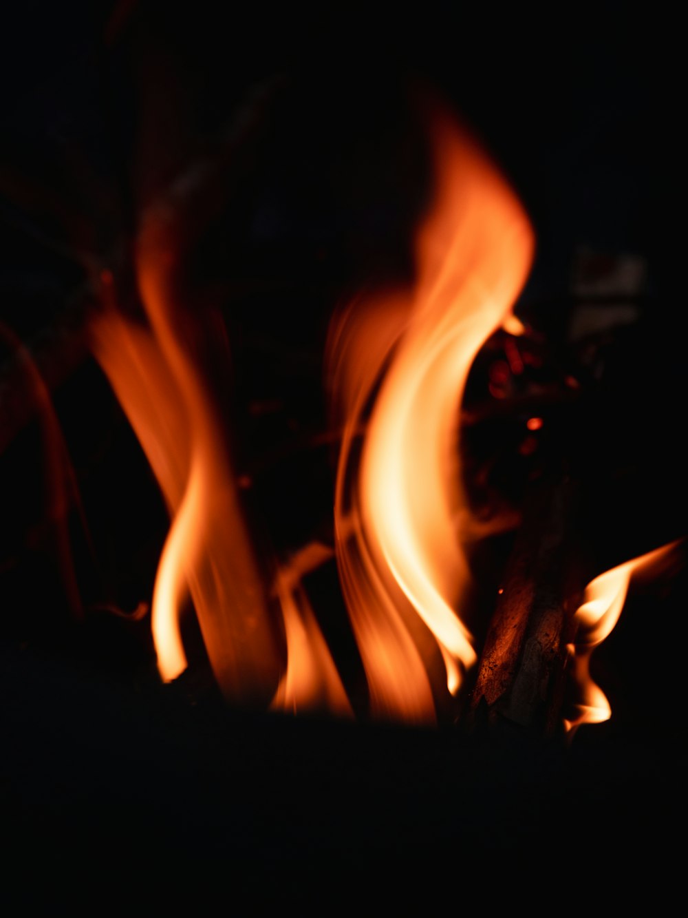a close-up of some fire