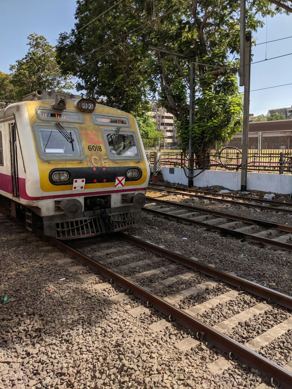 a train on the railway tracks