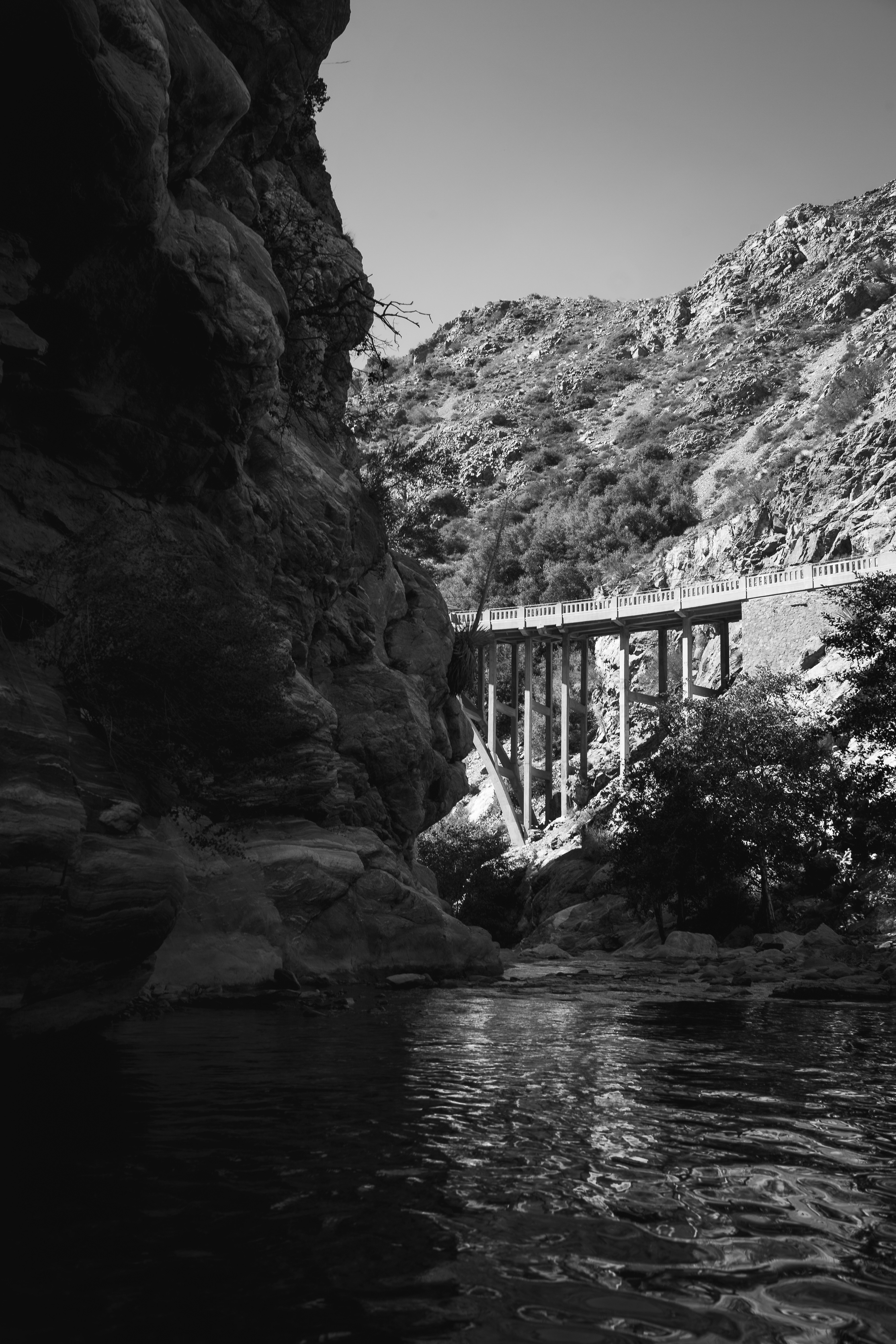 a bridge over a river