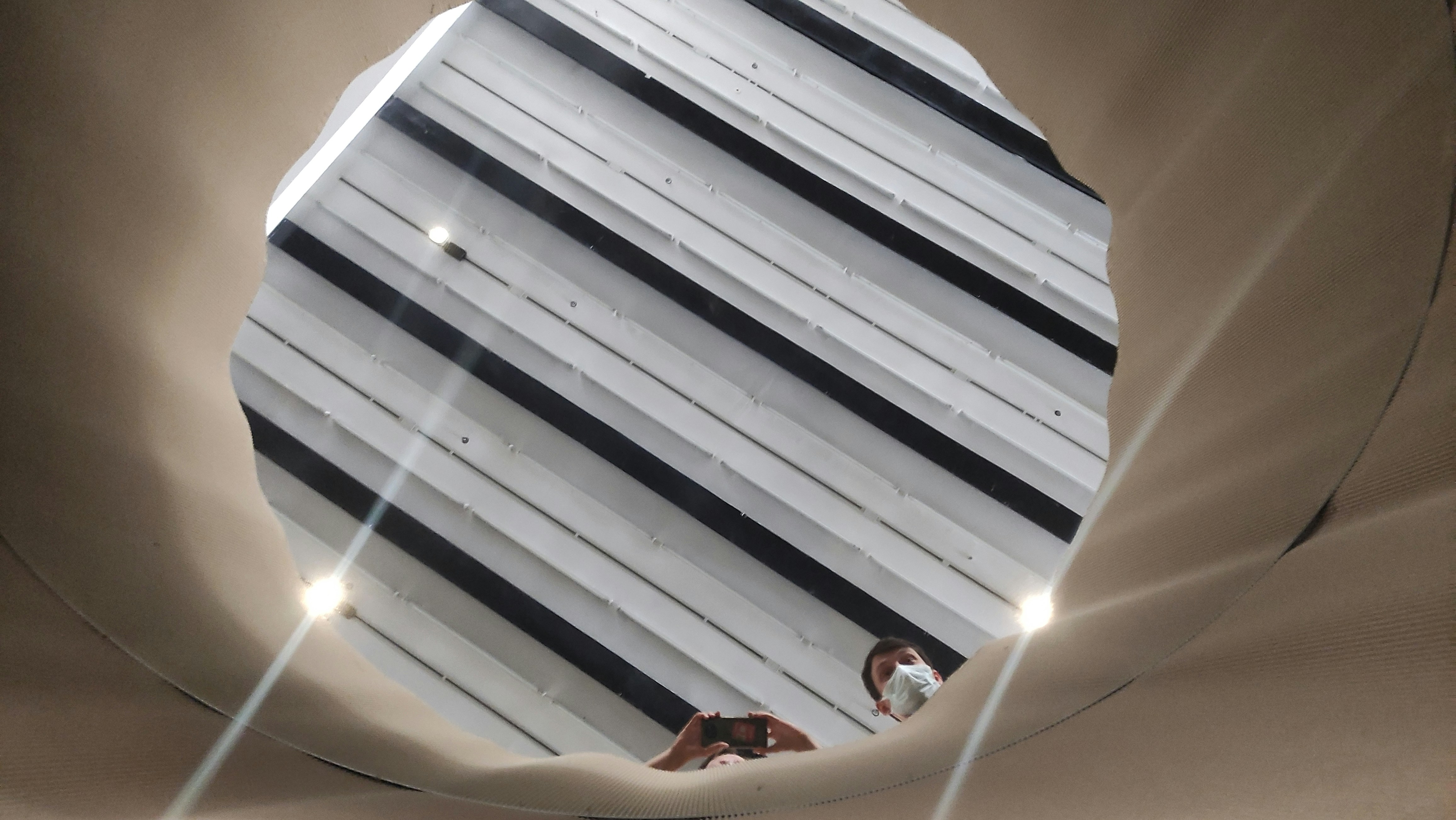 a person standing in a tent