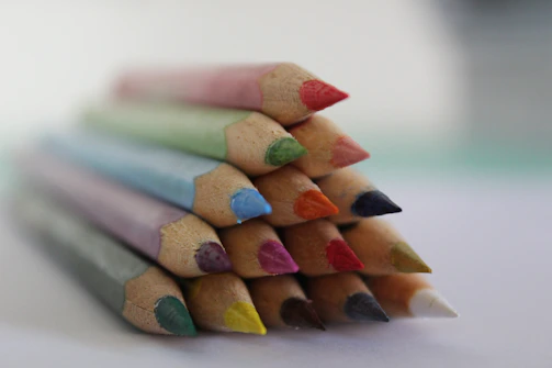a group of colorful pencils
