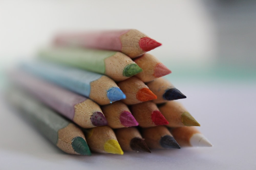 a group of colorful pencils