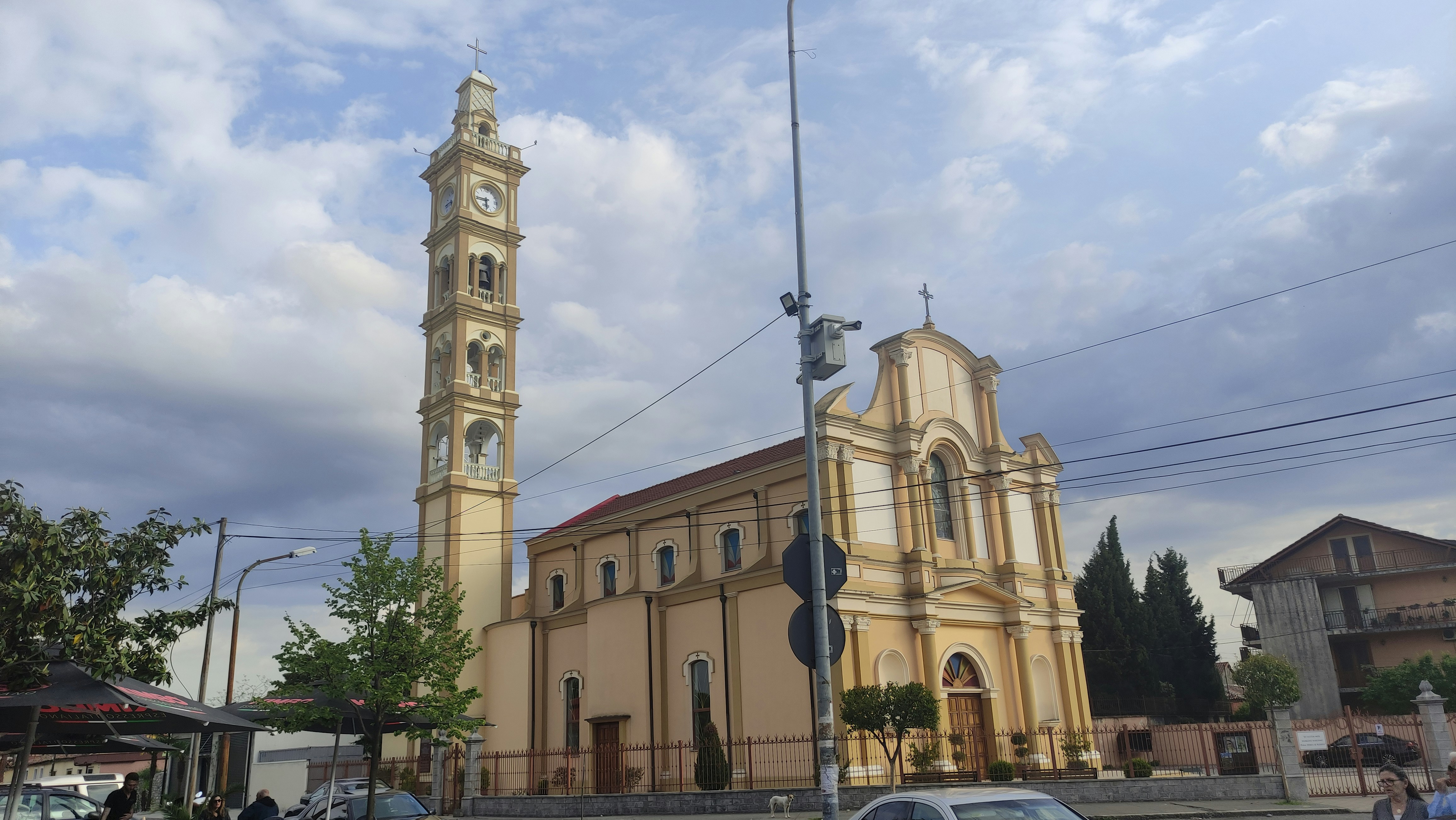 a large building with a clock tower