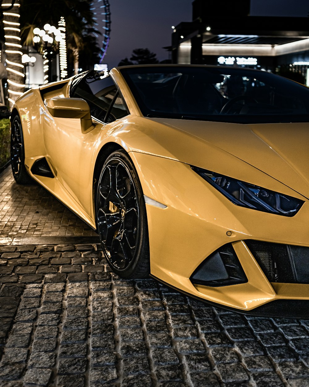 a yellow sports car