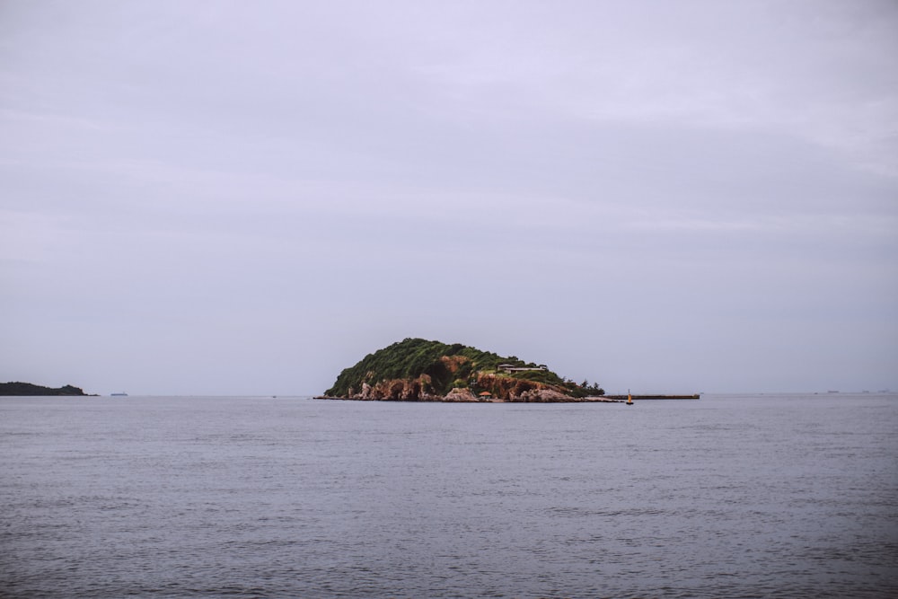 a small island in the middle of the ocean
