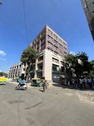 a group of people on a street