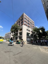 a group of people on a street