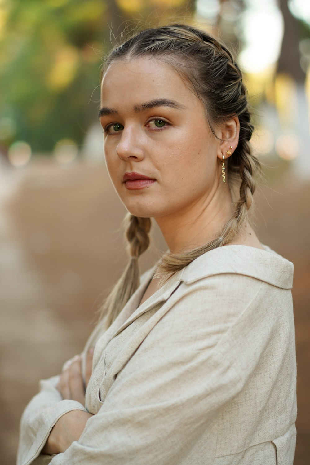 a woman with a ponytail