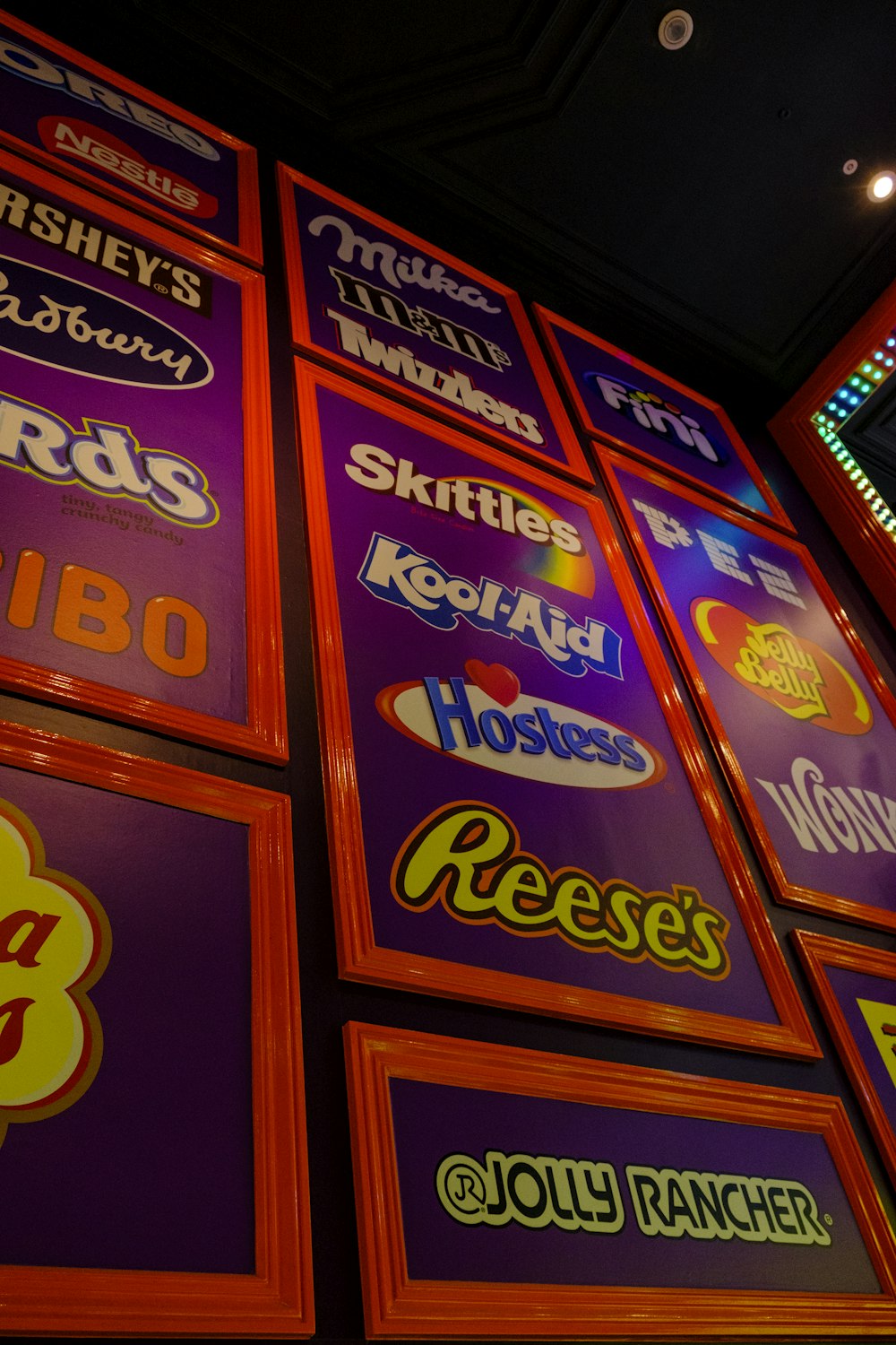 a group of signs on a wall