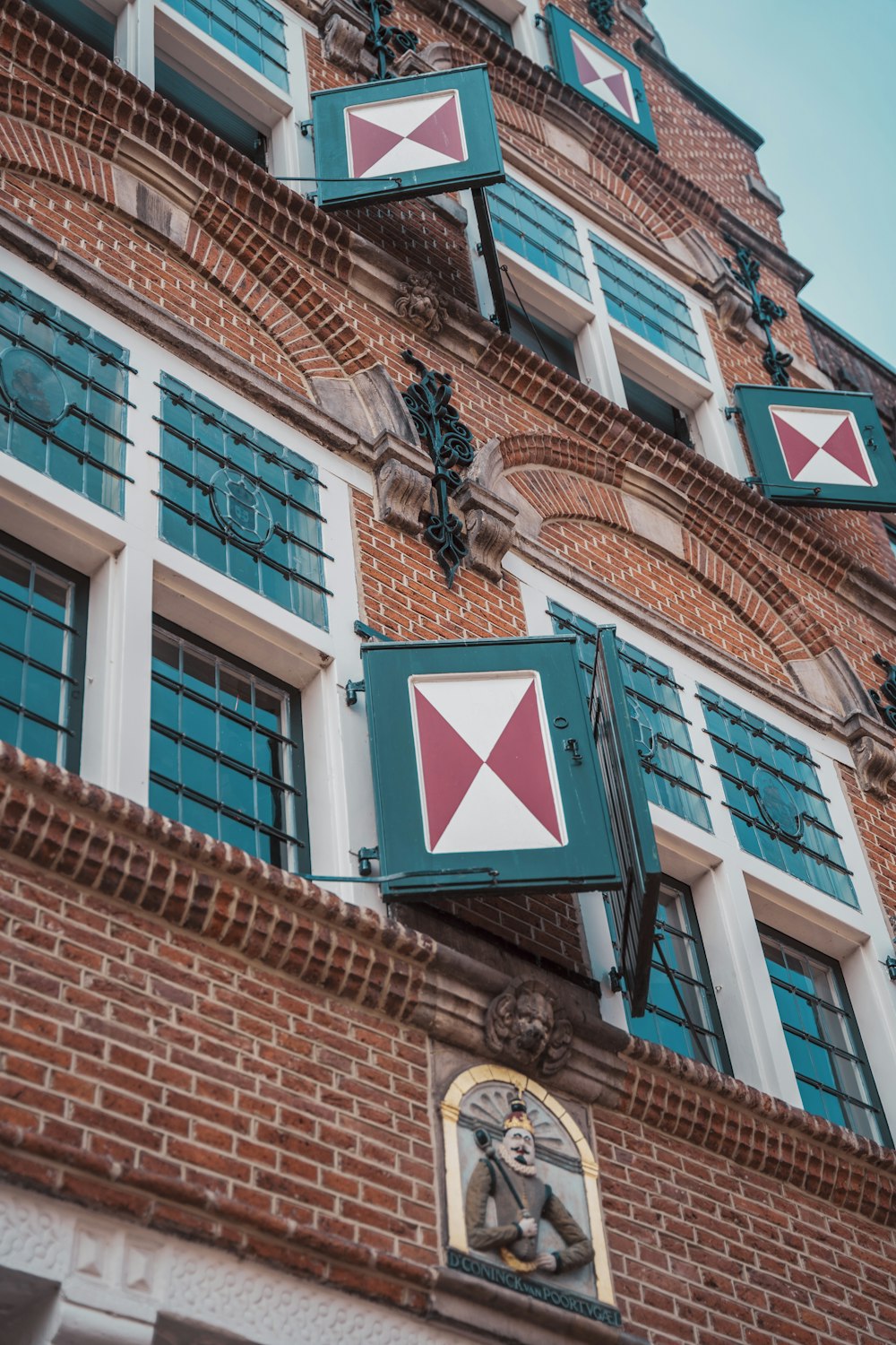 a building with signs on it