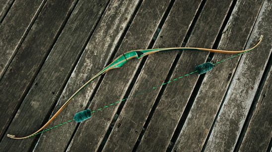 Close-up of a sleek Ravin crossbow highlighting its helicoil cams and frictionless flight system in a natural outdoor setting.