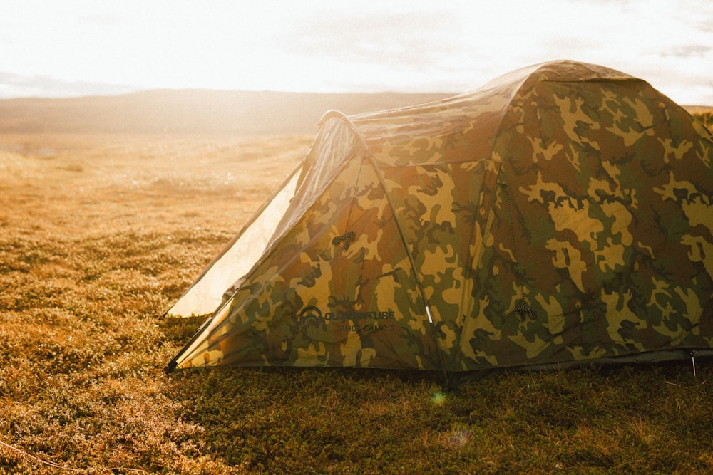 a tent in a field