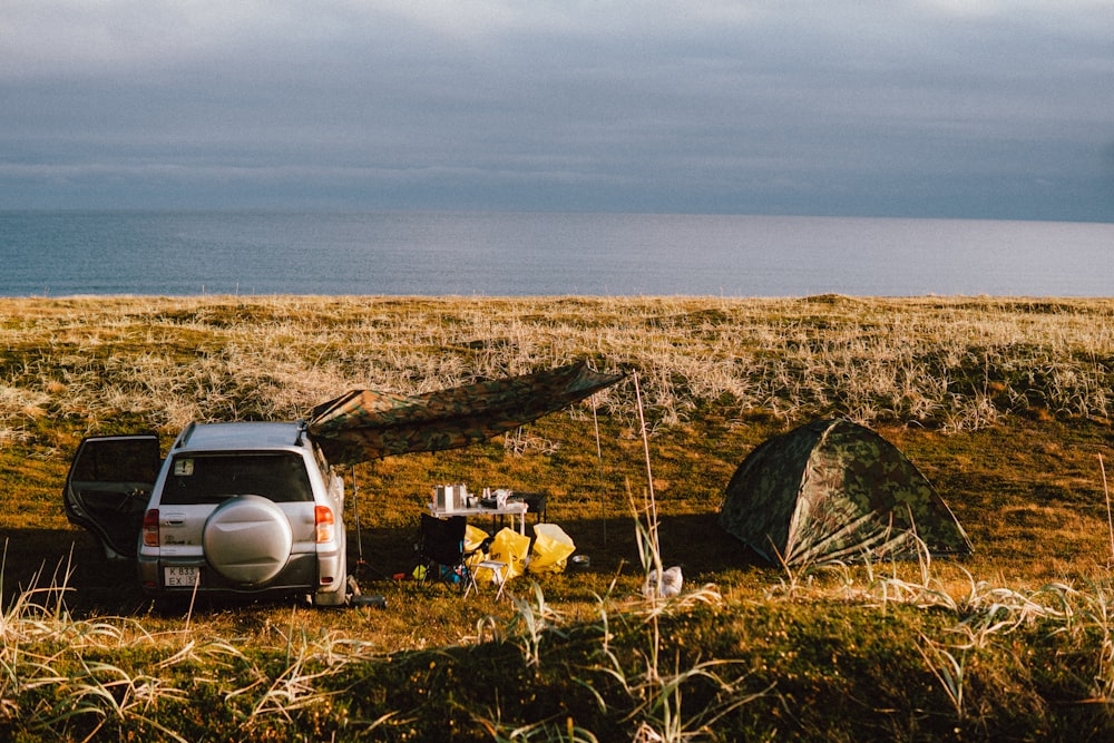 a car parked on a beach