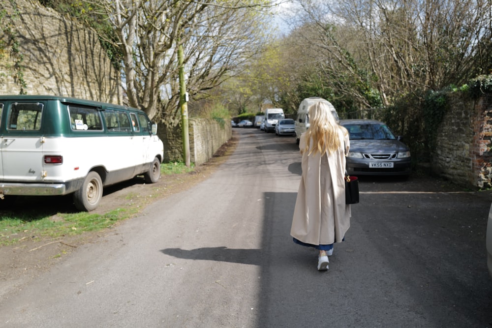 a person walking down a street