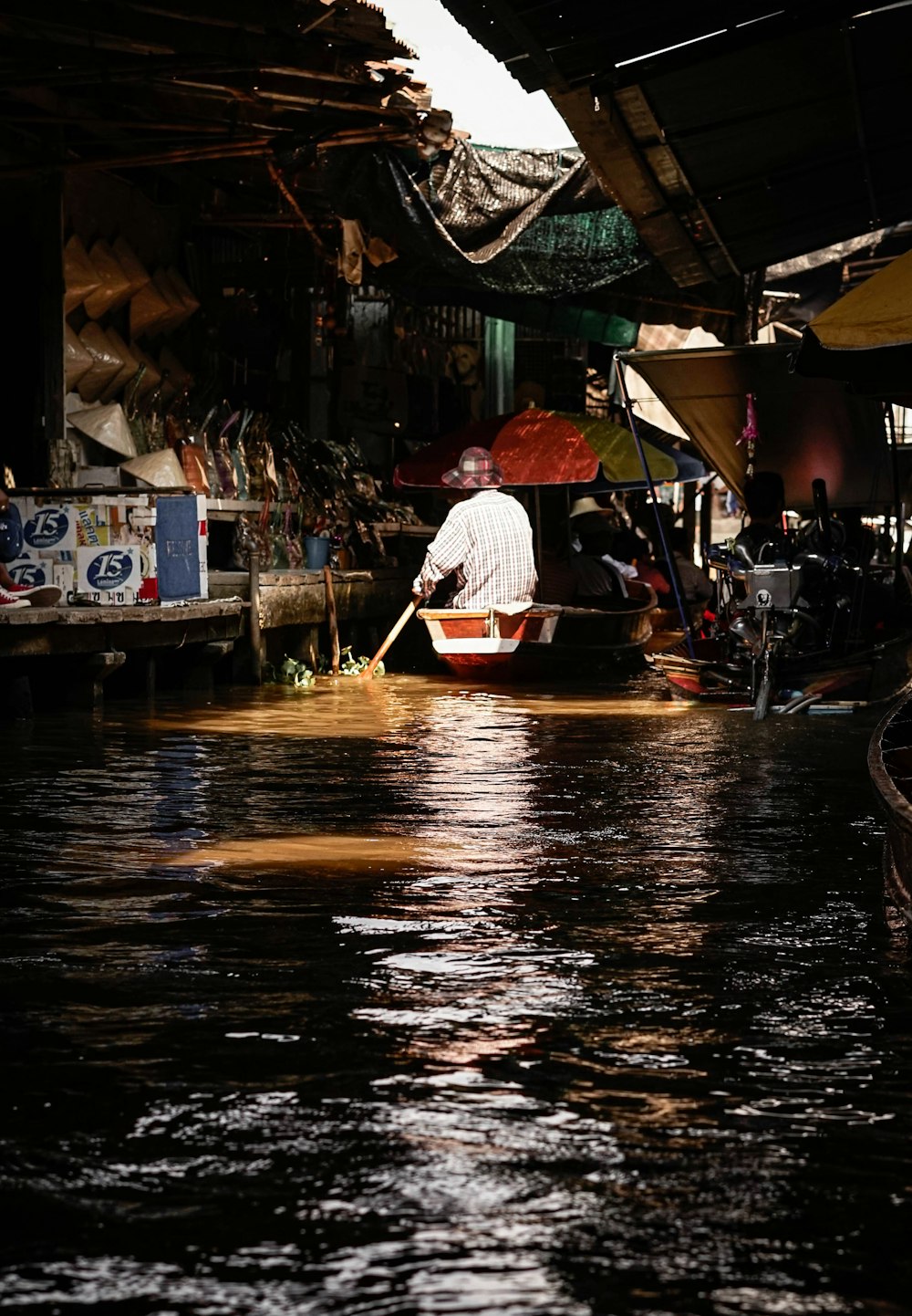 a person rowing a boat