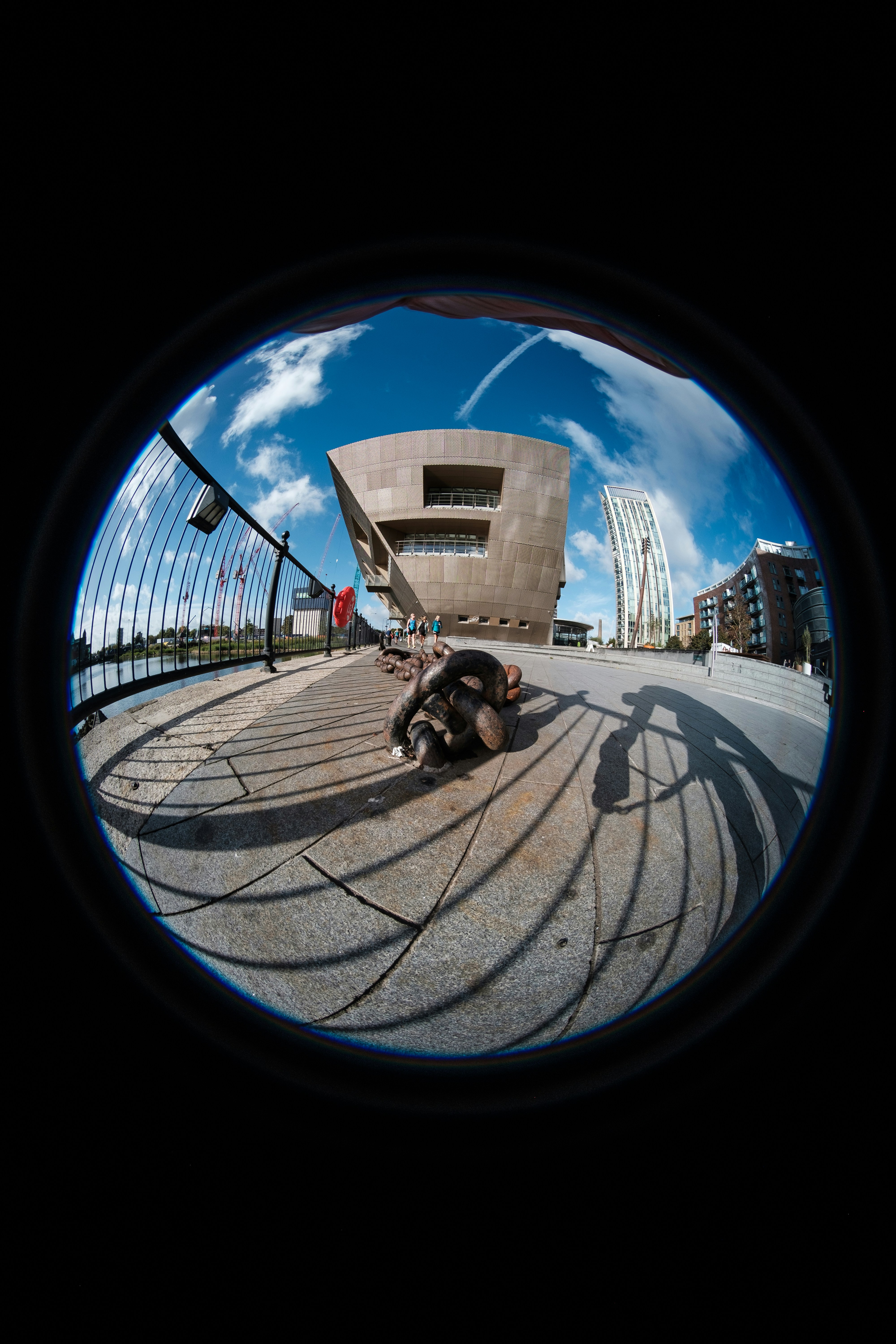 a person lying on a tire