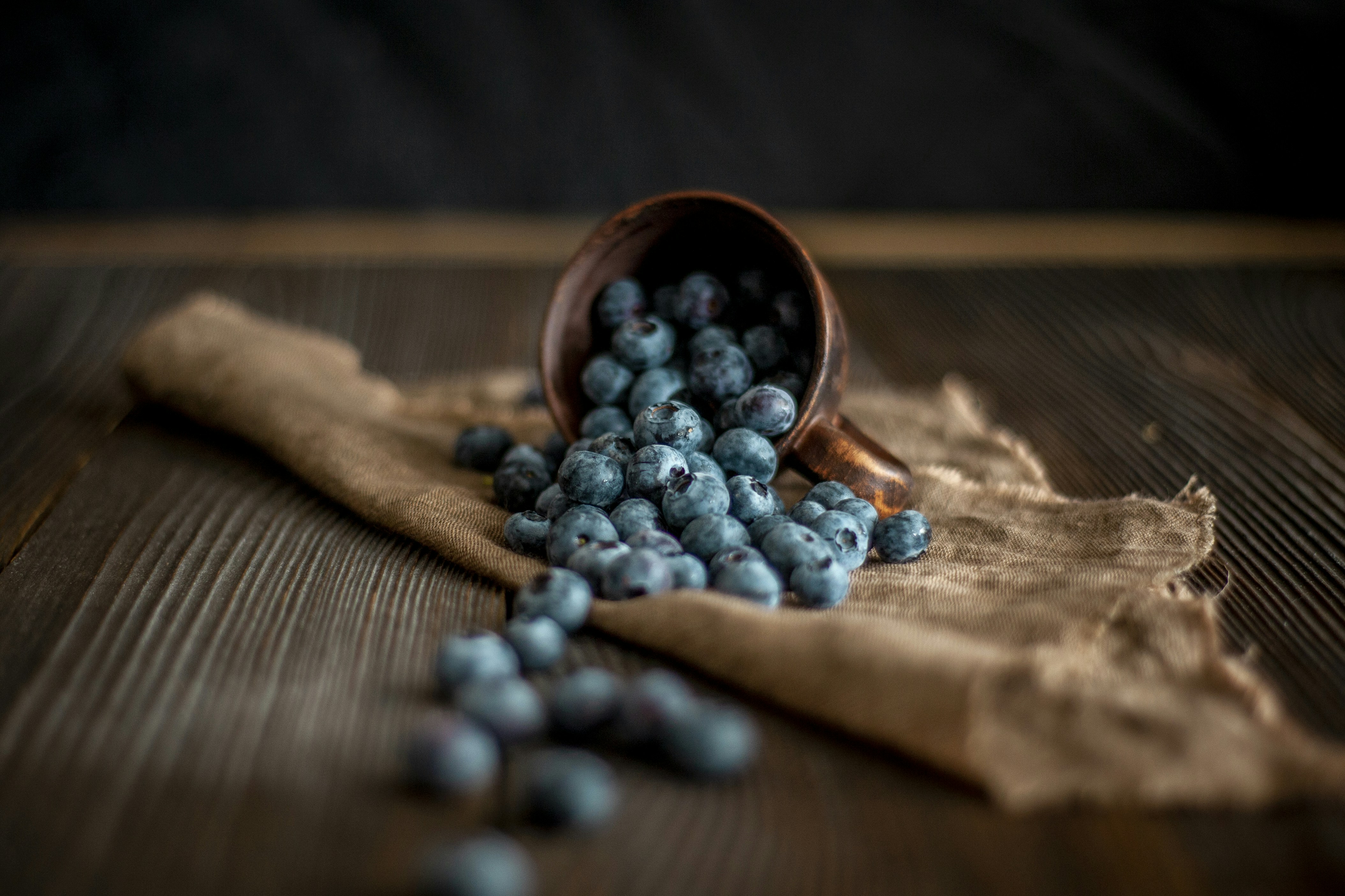 a group of black berries