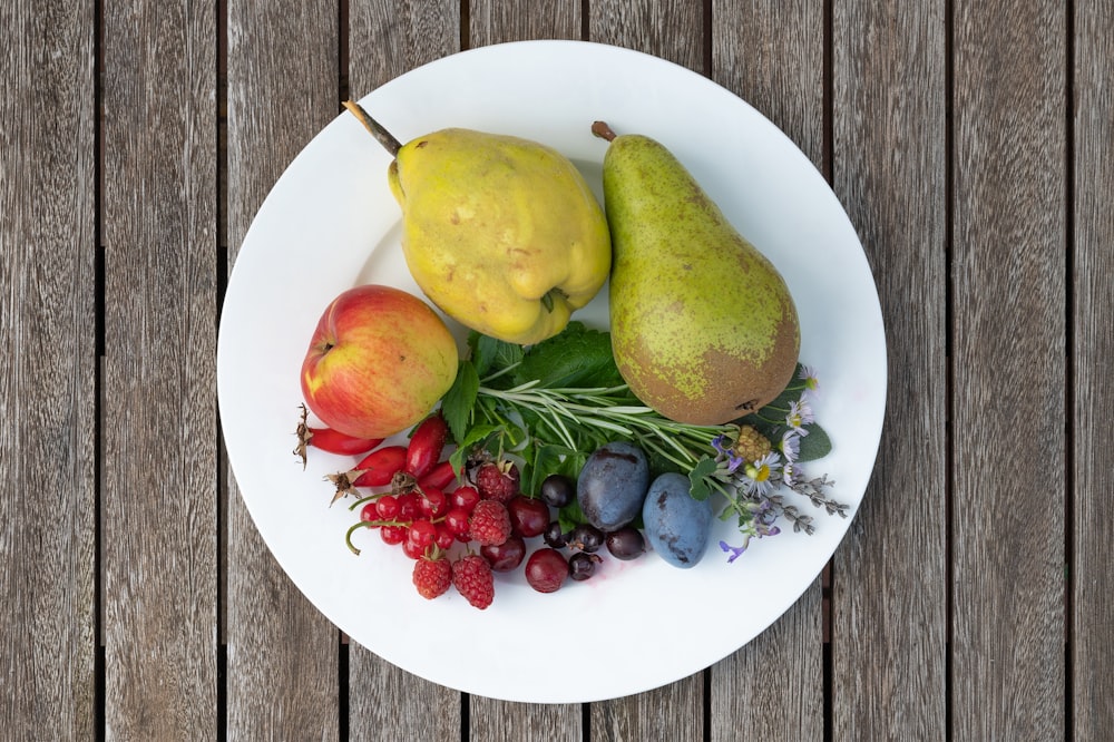 a plate of fruit