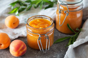 a jar of mango fruit filling