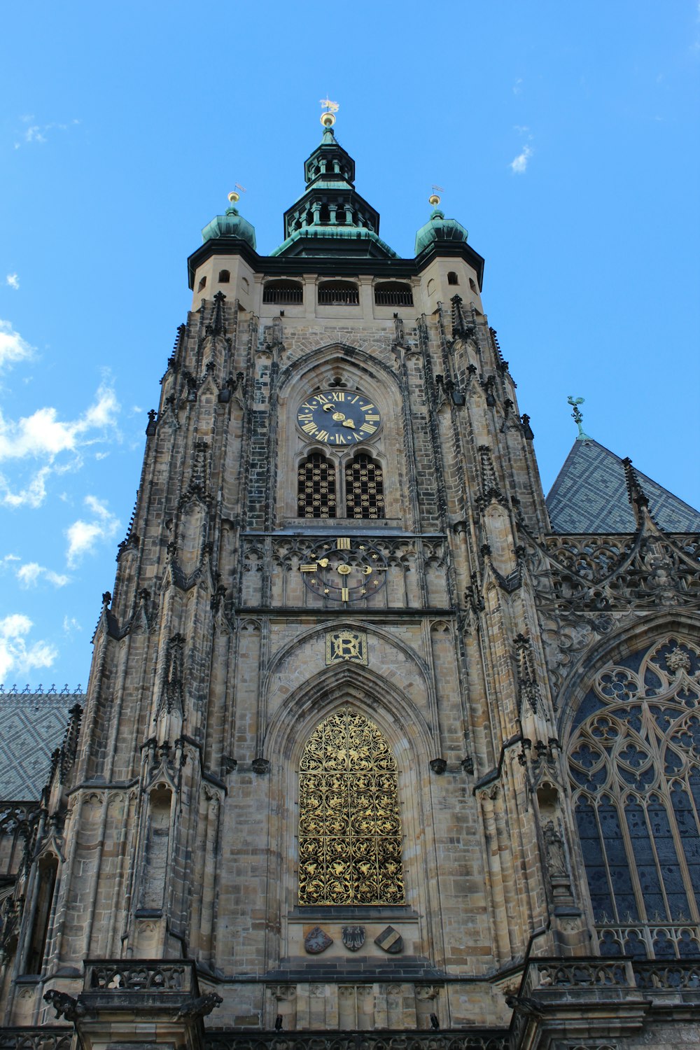 a clock on a tower