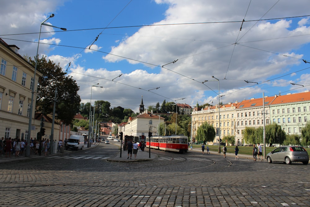 a street with buildings and people