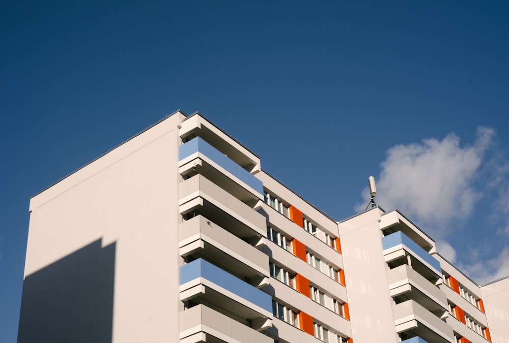 a building with a blue sky