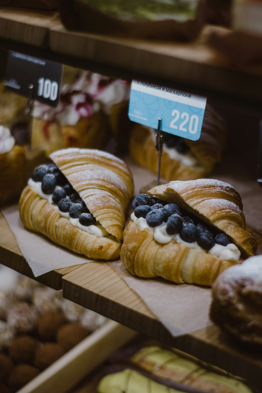 a display of pastries