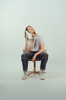 a person sitting on a chair