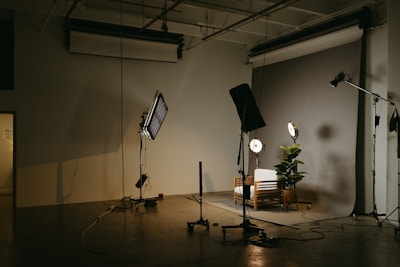 a room with a table and chairs