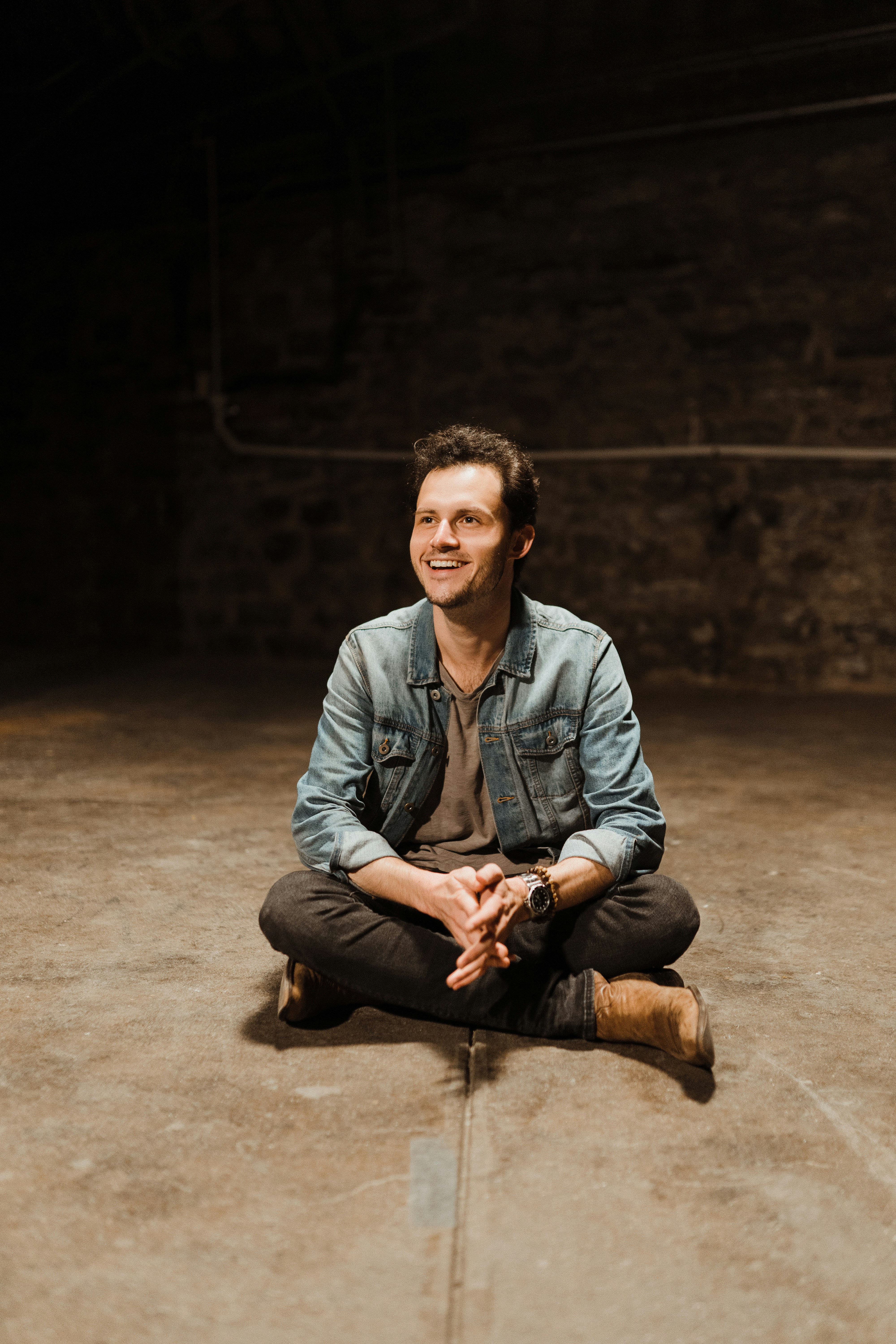 a man sitting on the ground