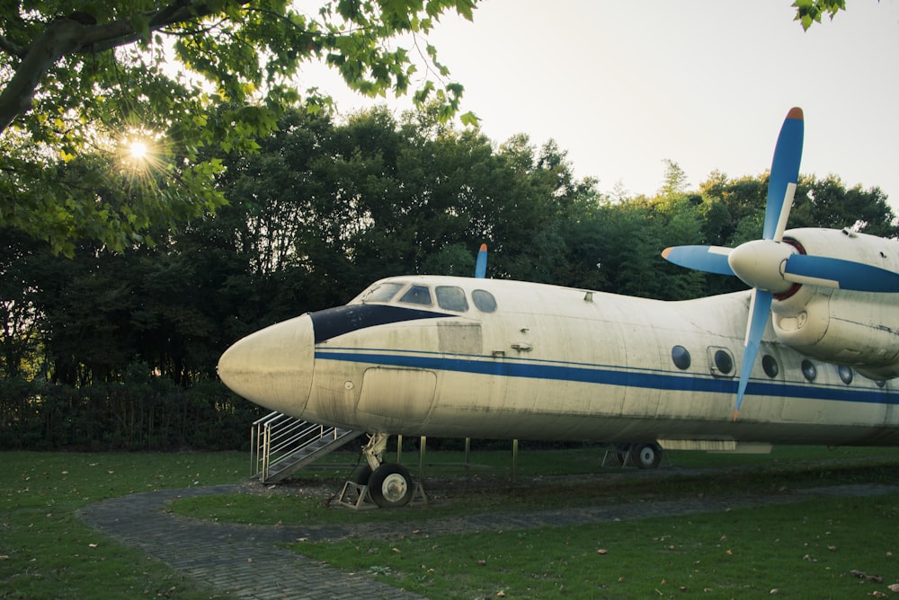 a small airplane on a trailer