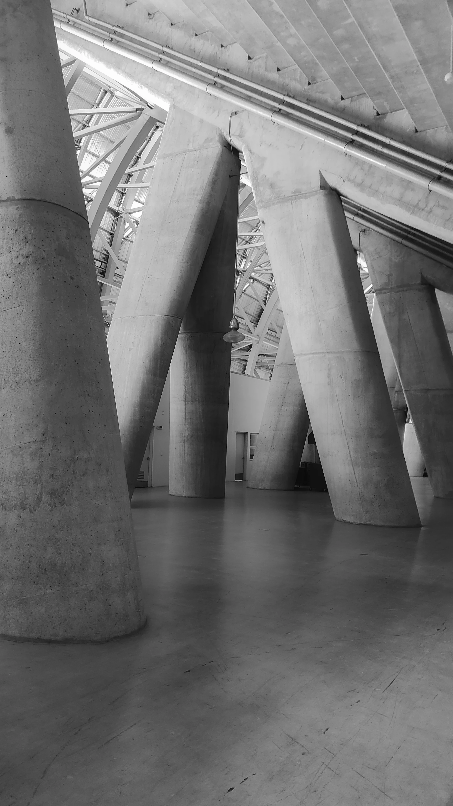 a large concrete hallway