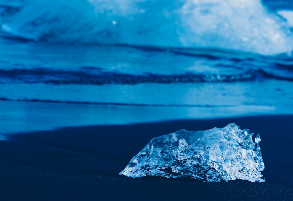 a large iceberg in the water