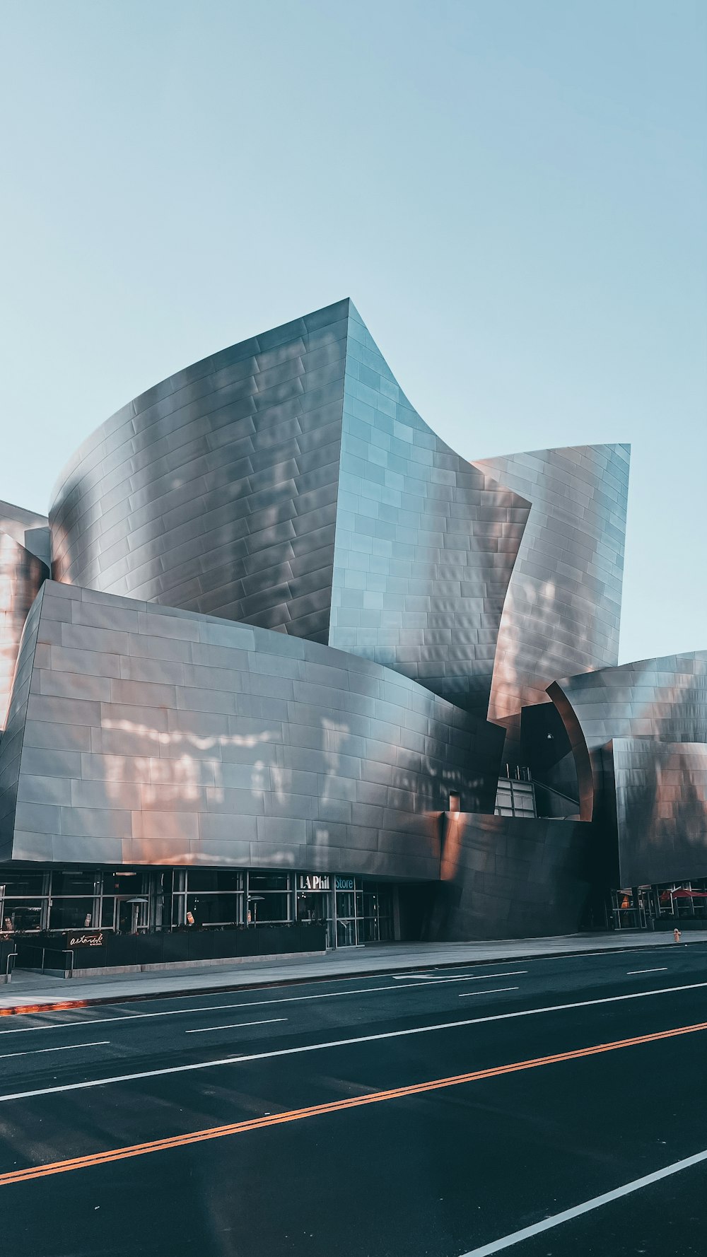 a large building with a large glass wall