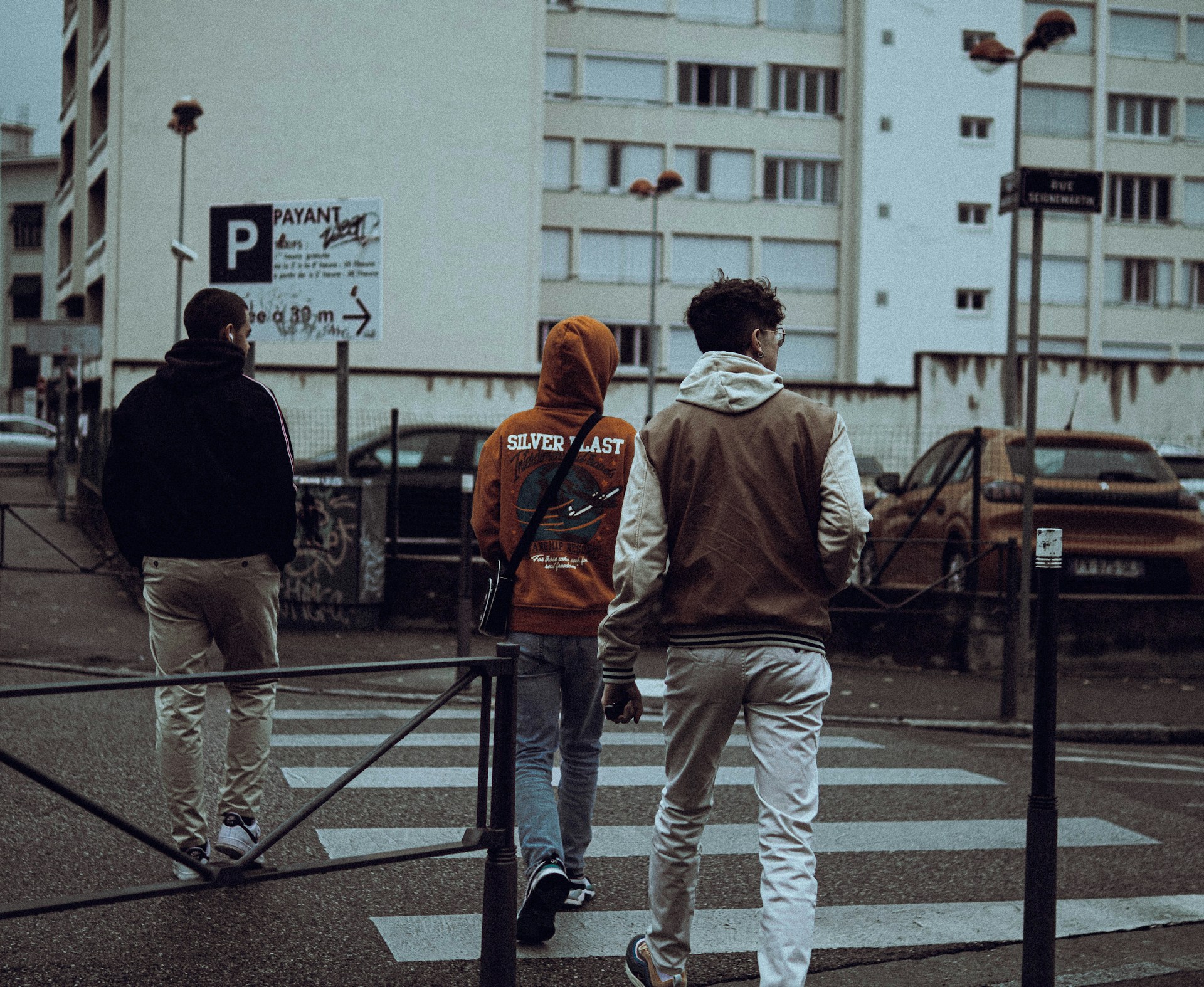 people crossing the street