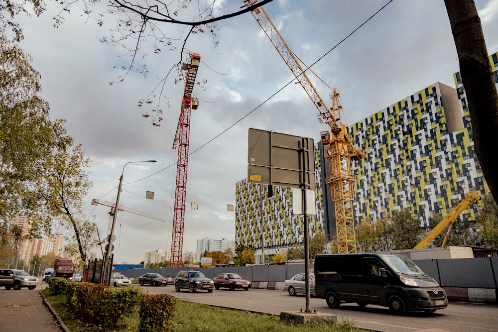 a large crane over a street