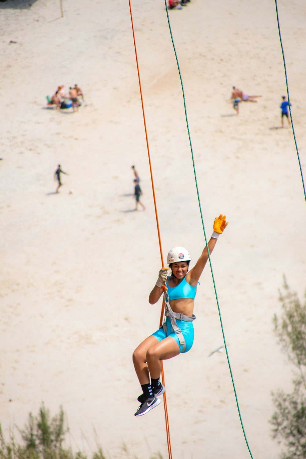 a man on a rope swing