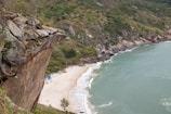 a beach with people on it