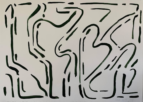 Abstract fractal patterns blending eastern calligraphy strokes with electronic waves.