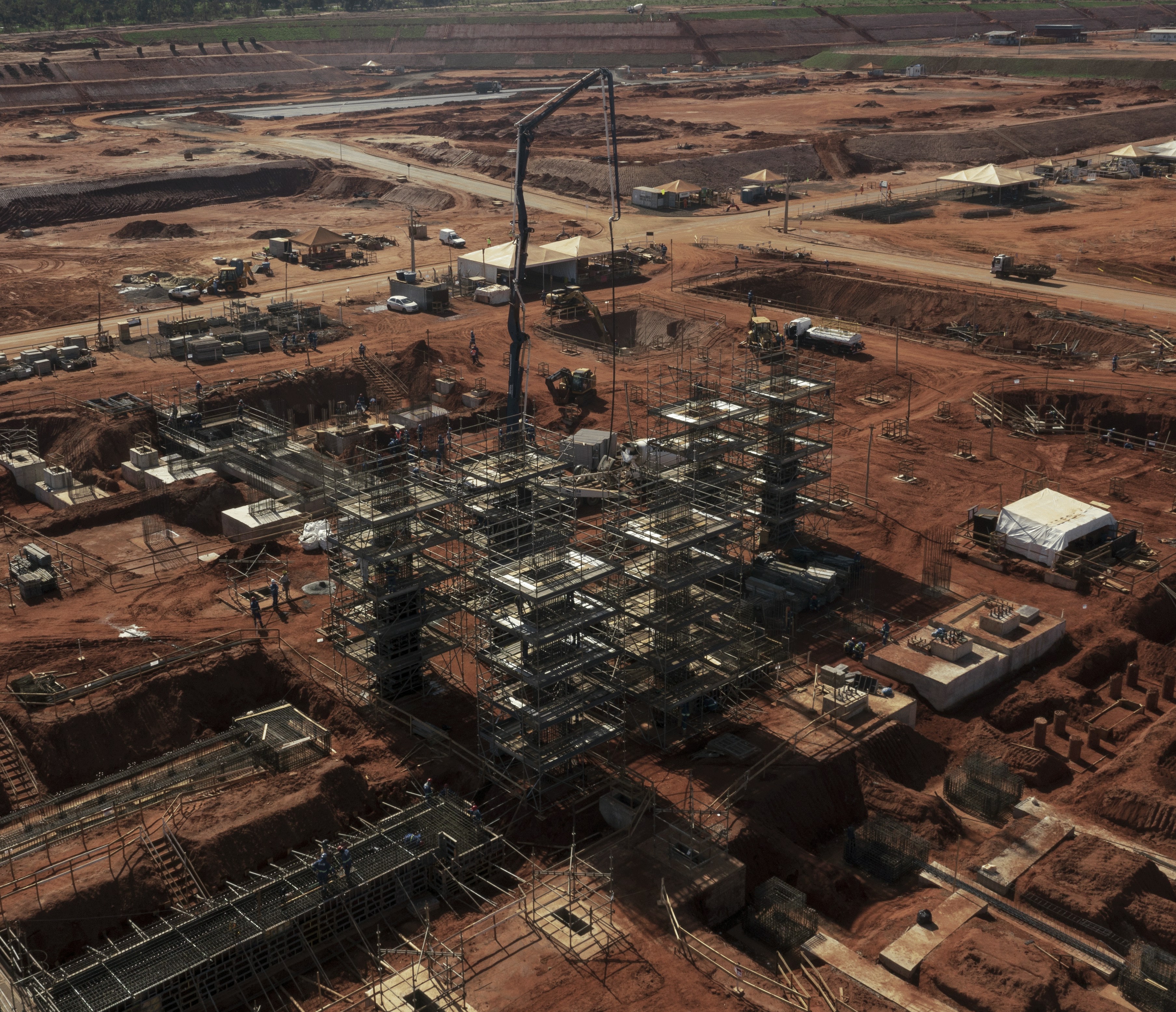 an aerial view of a city