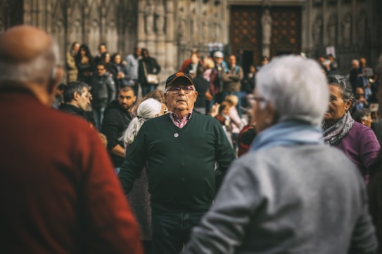 a man in a crowd