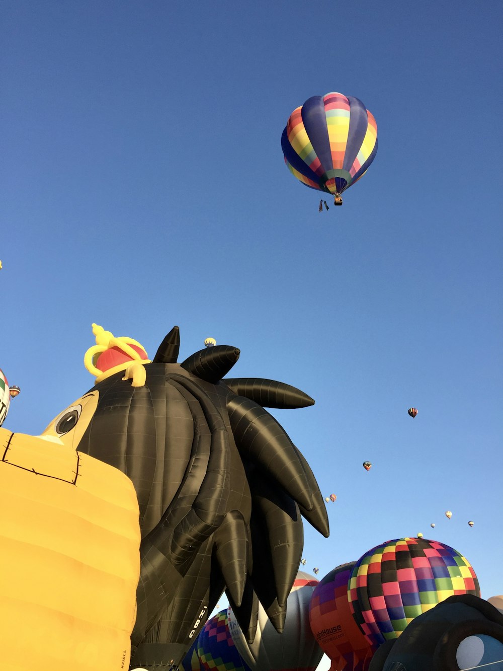 a group of hot air balloons in the sky