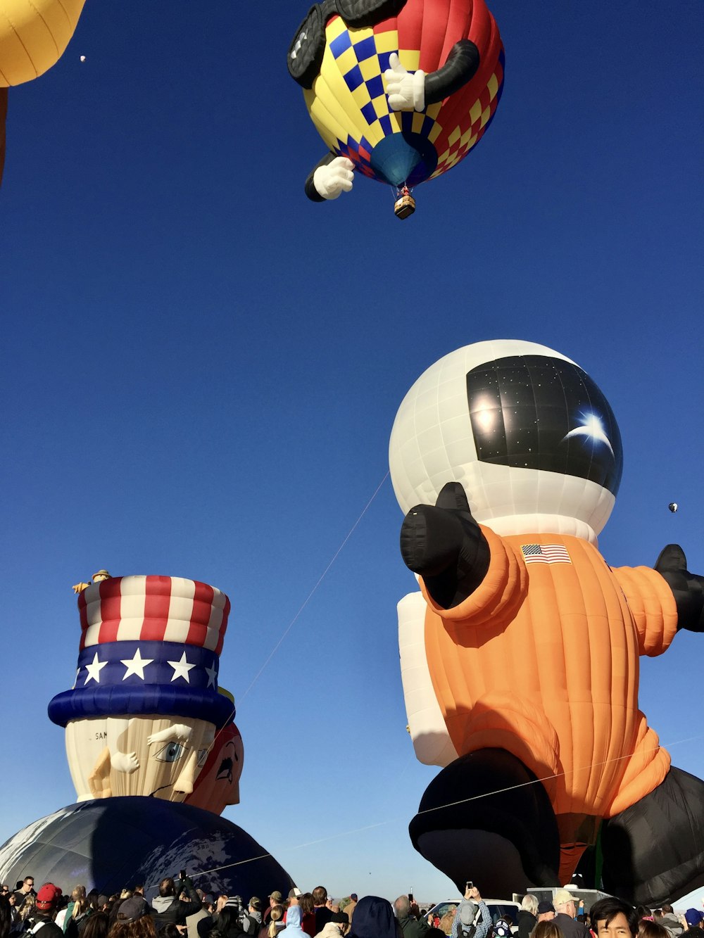 a group of hot air balloons