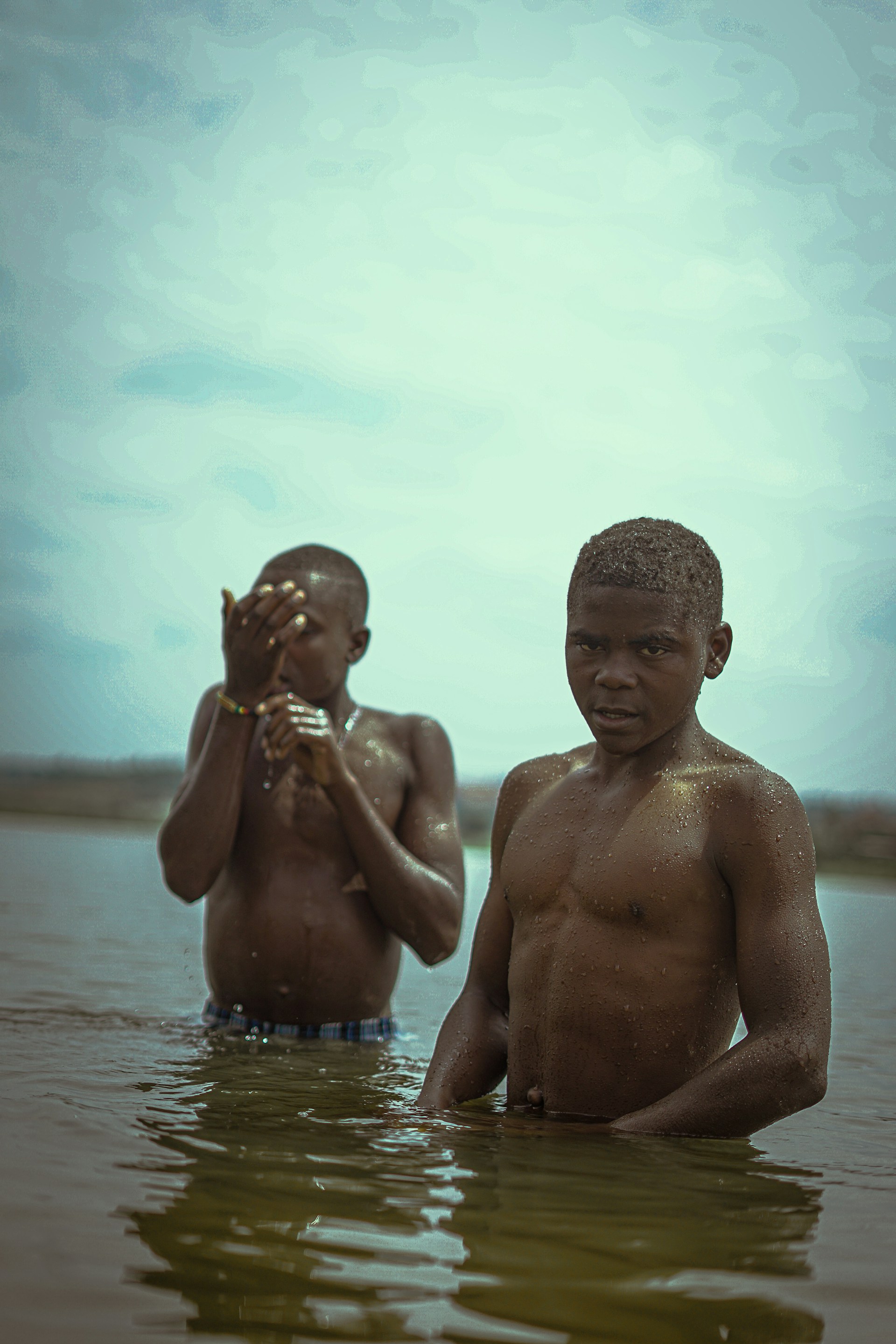 two boys in water