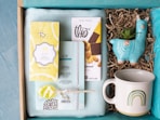 a book and tea cups