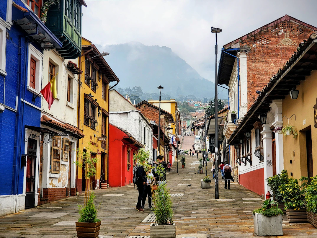 The colonial colorful streets of La Candelaria in Bogota