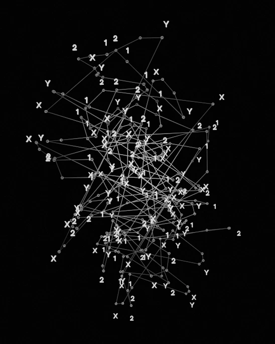 a black and white image of a tree with many small white lights