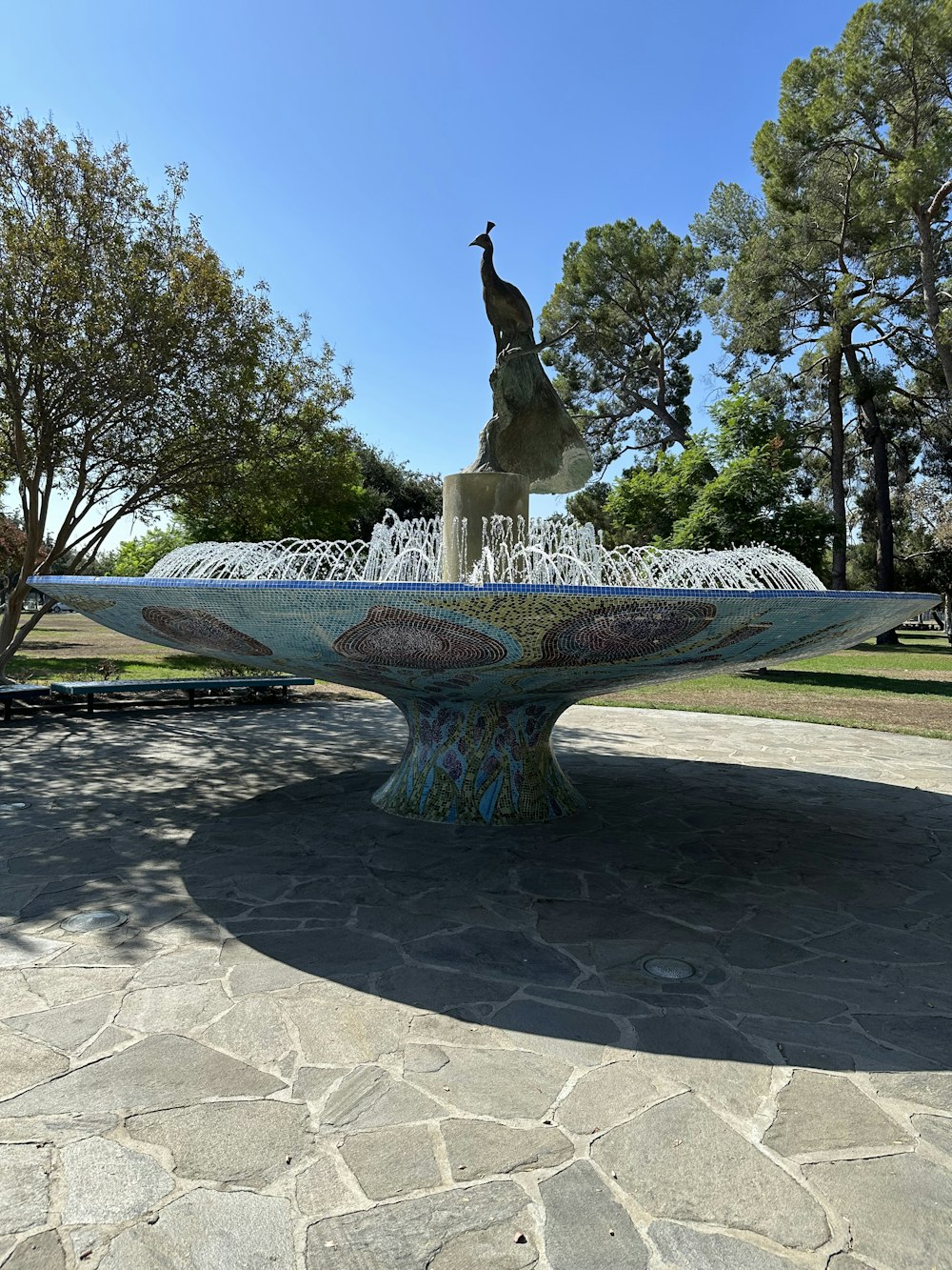 a statue in a fountain